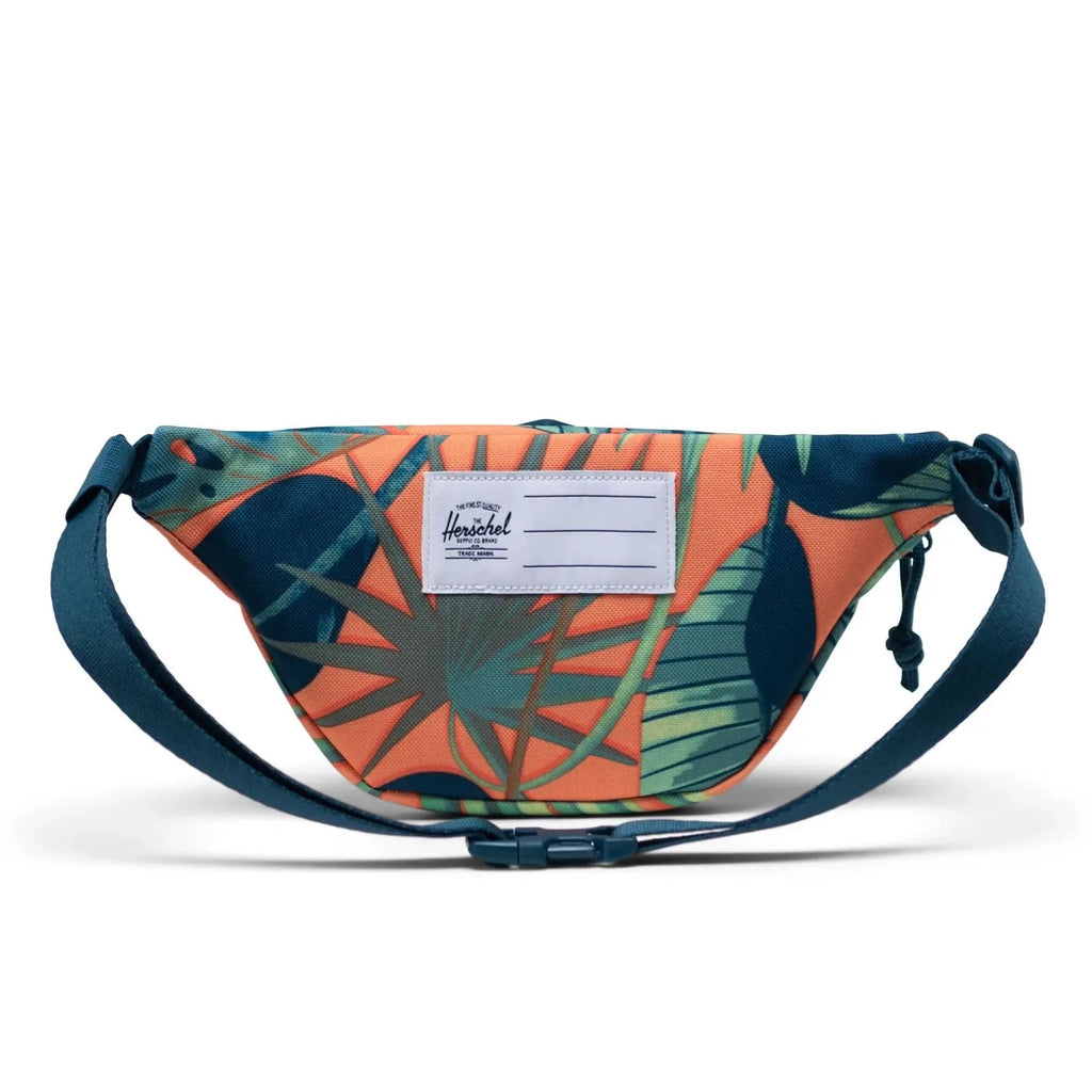 Herschel Heritage Kids Tangerine Palm Leaves print Hip Pack | Green Accents | Can be worn around waist or cross-body - back of bag