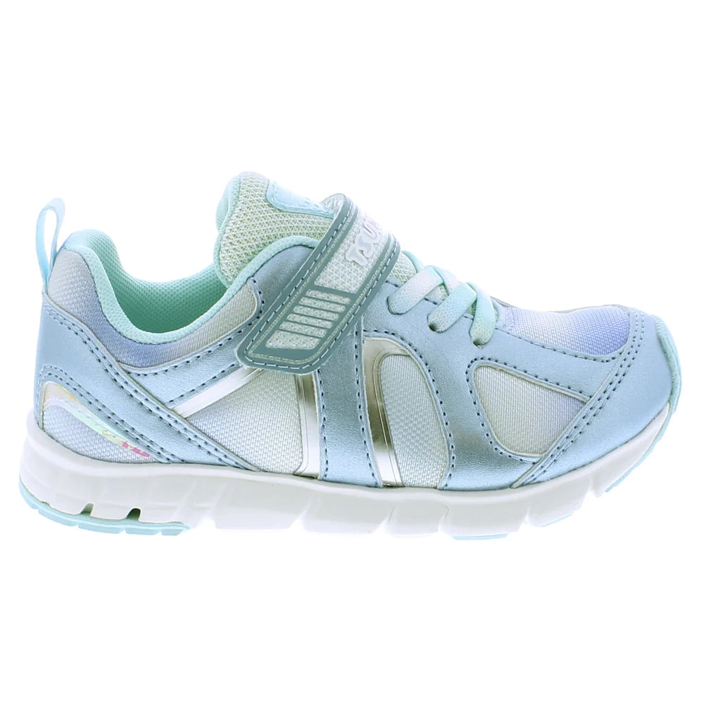 Tsukihoshi  Ice Blue RAINBOW style kids Sneakers | Velcro Close | Elastic Laces | Built for Comfort | Machine Washable | Pedorthist Friendly | No-mark Sole