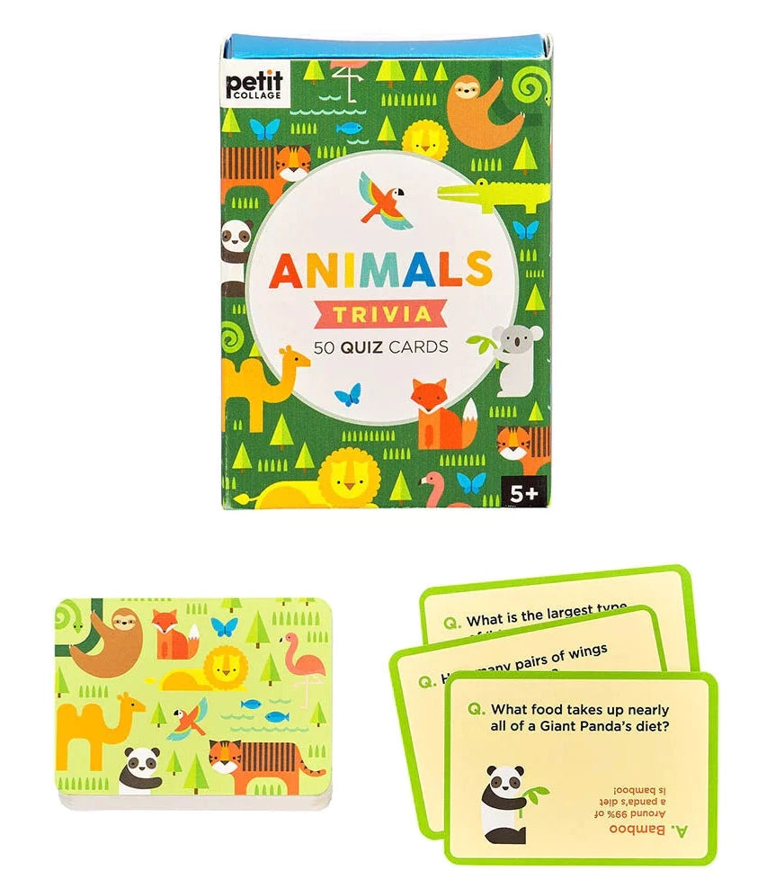 Animal Trivia Quiz Cards 50 Quizzes for Kids Animal Facts – Black Wagon