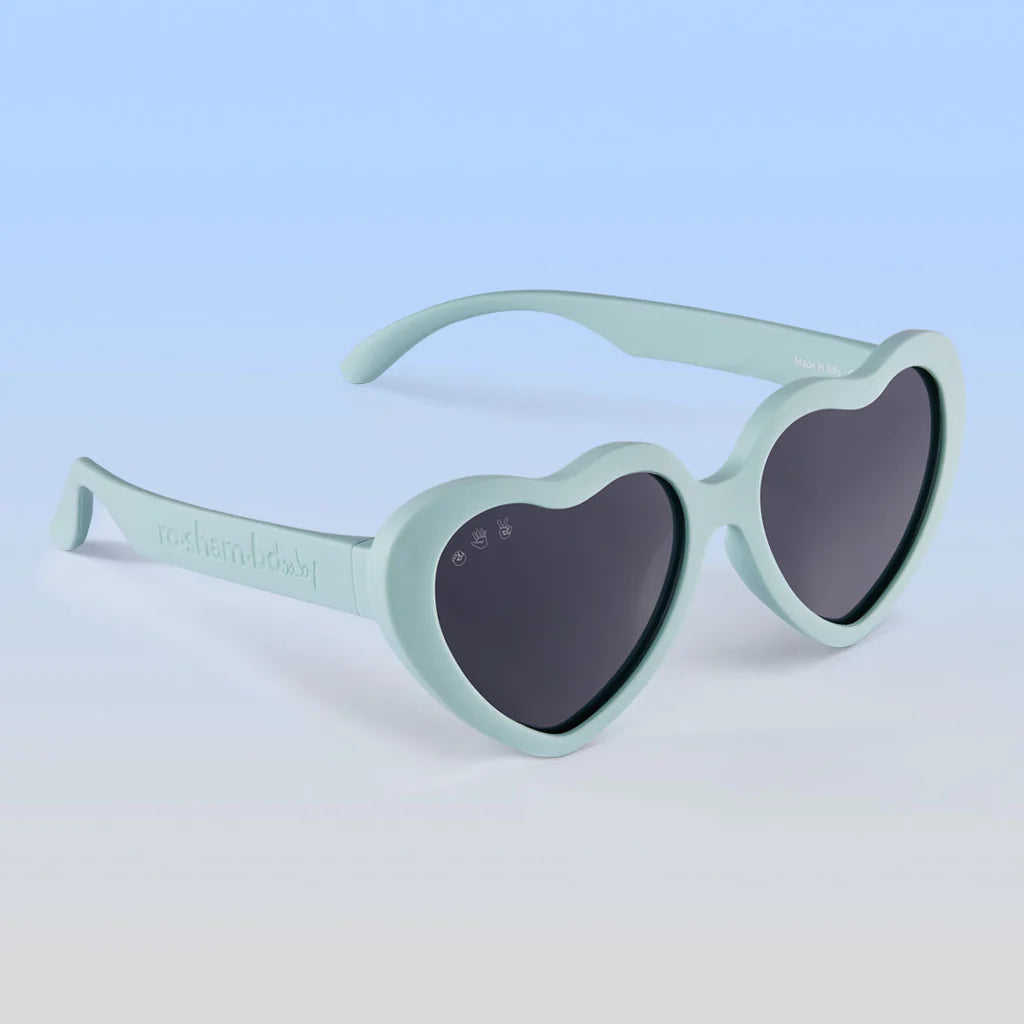 Aqua Heart Shaped Grey Polarized Lens Kids Sunglasses