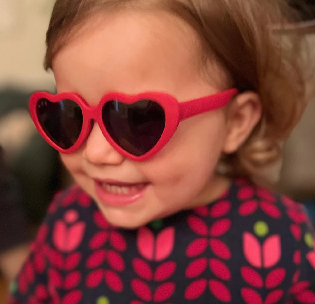 Cranberry Heart Shaped Grey Polarized Lens Baby Sunglasses