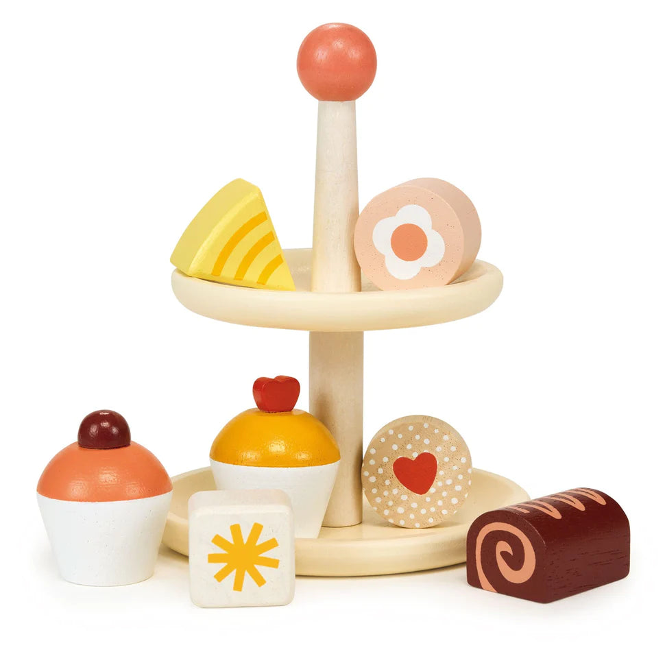 Mentari Wooden Cupcake Stand Play Set | Ages 3+ | 6"x5"x5"