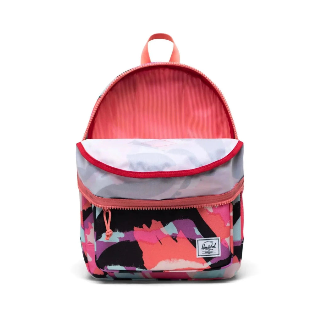 Herschel Youth Backpack | styled for 8-12 years | Tiger Spots print | laptop sleeve | front pocket | water bottle holder  | made from recycled fabrics | 15"(H) x 12"(W) x 5.75"(D) - inside
