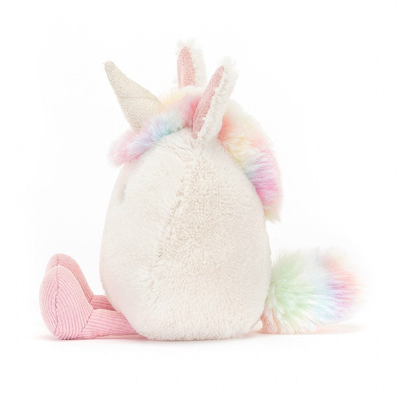 Jellycat Amuseable Unicorn | 4"h x 4"w | Cute and Cuddly | White & Pink - side view
