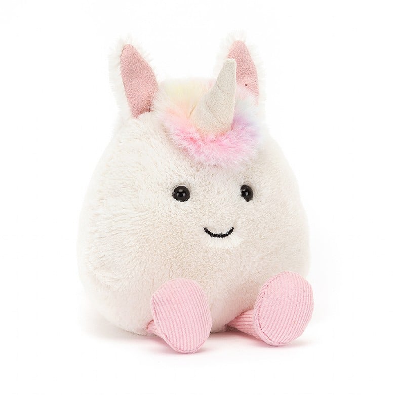 Jellycat Amuseable Unicorn | 4"h x 4"w | Cute and Cuddly | White & Pink
