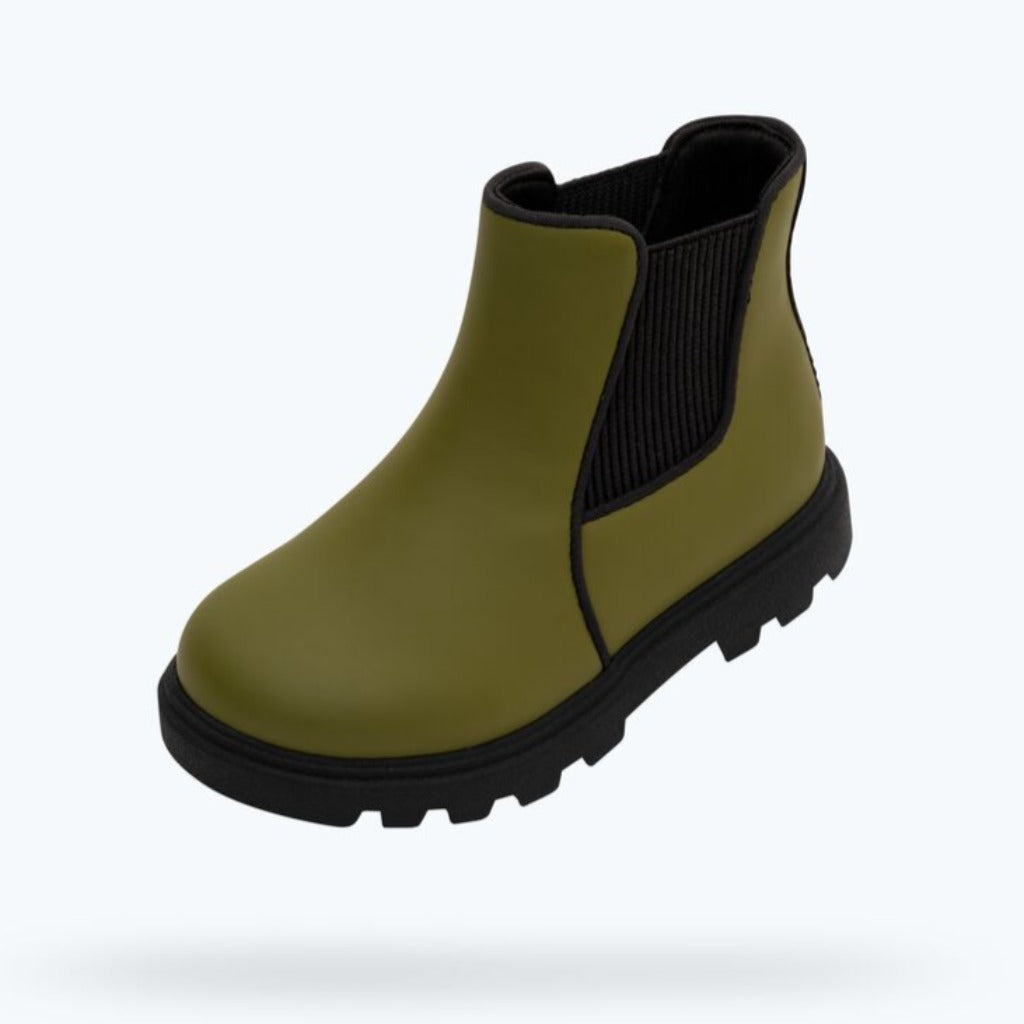 Native Treklite Rookie Green All-Weather Wanderer Boot | Pull-on loop in back | Elastic stretch sides | Water Resistant | Top View
