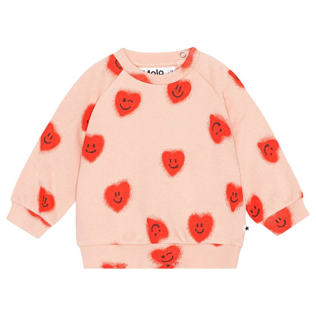 Happy Hearts infant Sweatshirt | organic cotton | snap close at shoulder