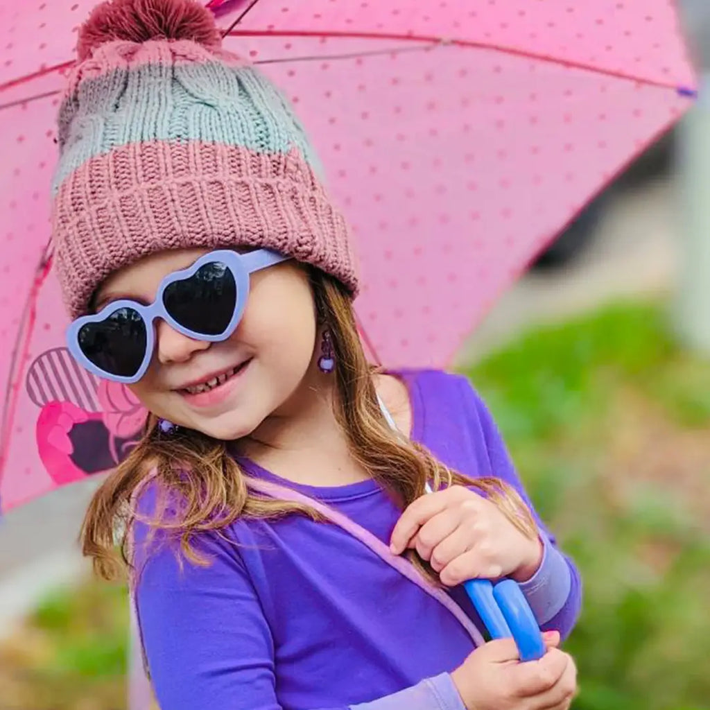 Lilac Heart Shaped Grey Polarized Lens Toddler Sunglasses