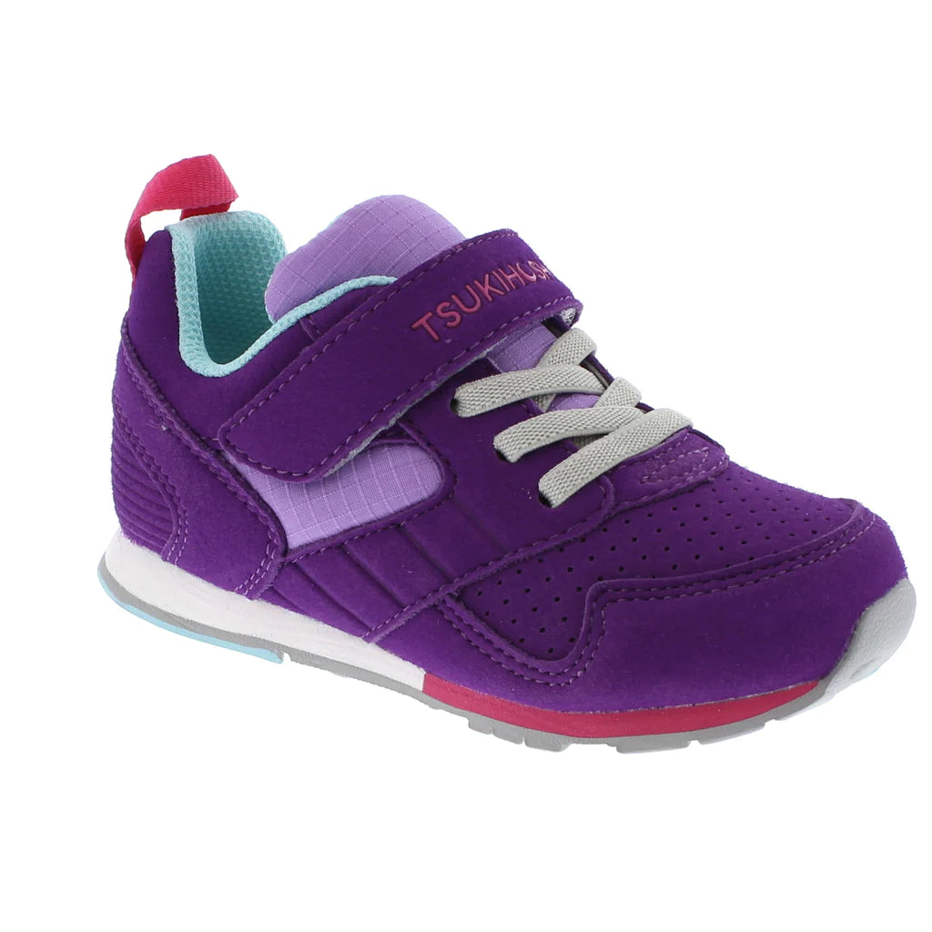 Tsukihoshi 2 tone Purple Racer Toddler Sneakers | Velcro Close | Built for Comfort | Machine Washable | Pedorthist Friendly
