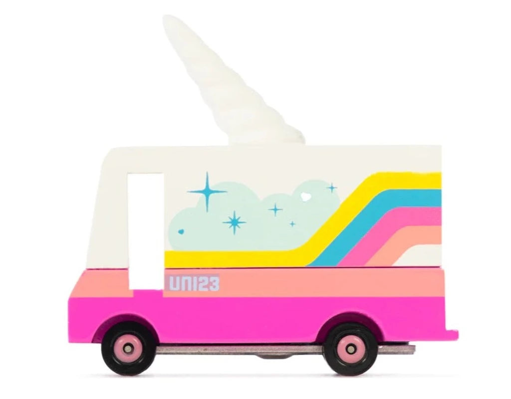 Candylab Unicorn Van | Ages 3+ | Wooden Play Van  ~3" x 2"