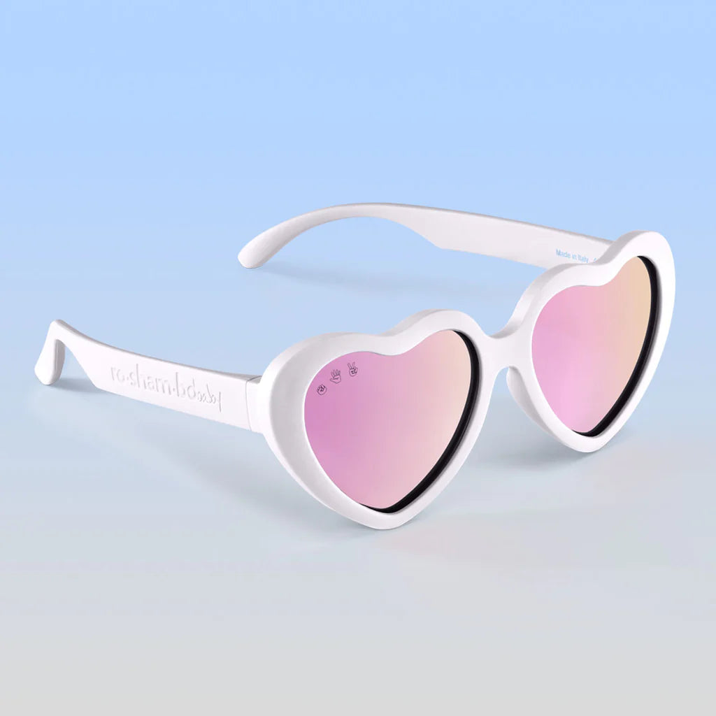 White Heart Shaped Rose Mirror Lens Kids Sunglasses
