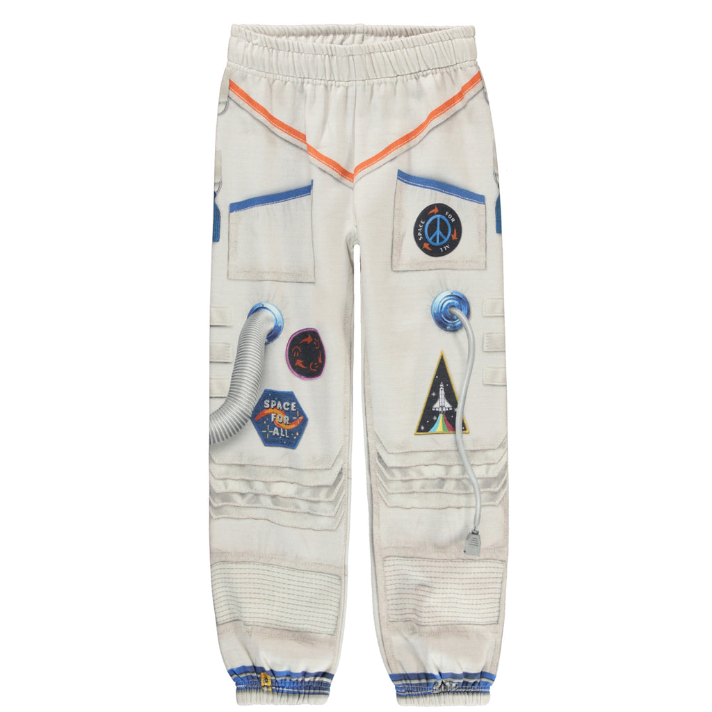 Kids Astronaut Suit Print Sweatpant by Molo - front