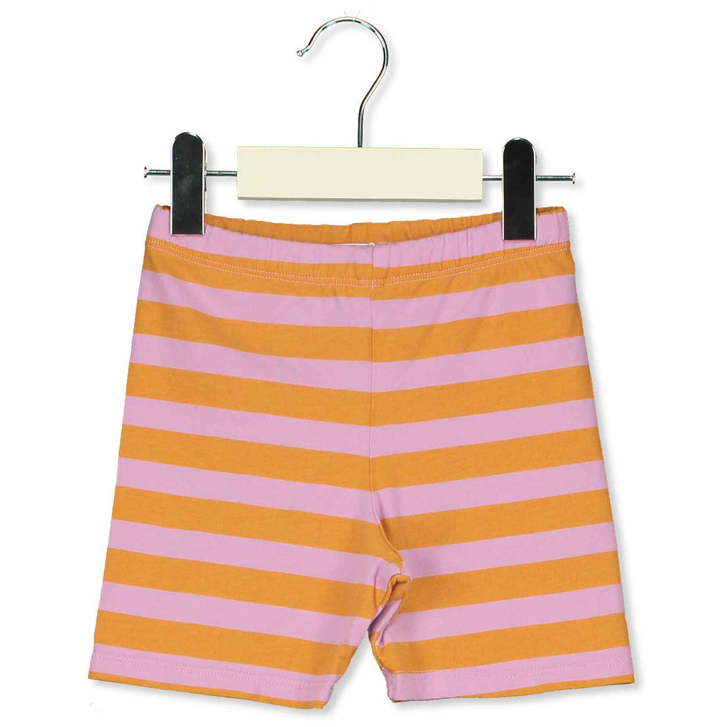 Striped Orange/Orchid Kids Cycling Shorts