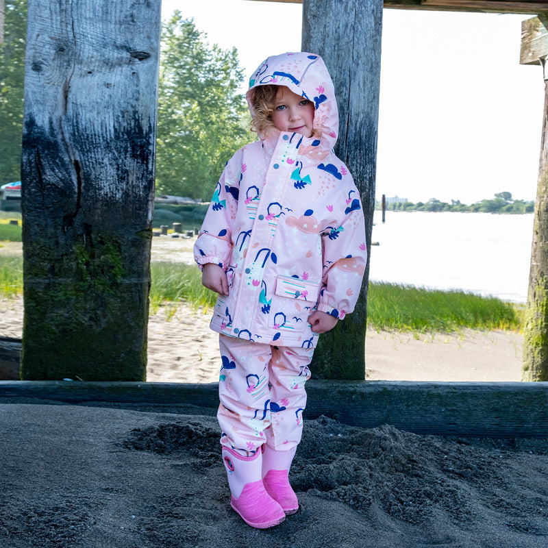Jan & Jul Dreamscape Pink Waterproof Rain Jacket for Kids - lifestyle