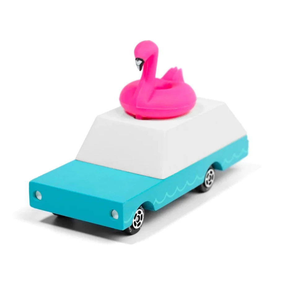Candylab Flamingo Wagon | Made from beechwood | ~3" x 2" | Ages 3 and up