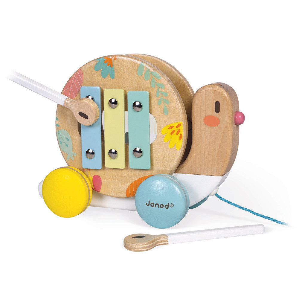 Janod Snail Pull Along Toy and More - Xylophone