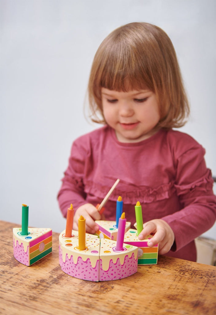 Wooden Rainbow Birthday Cake  - Lifestyle