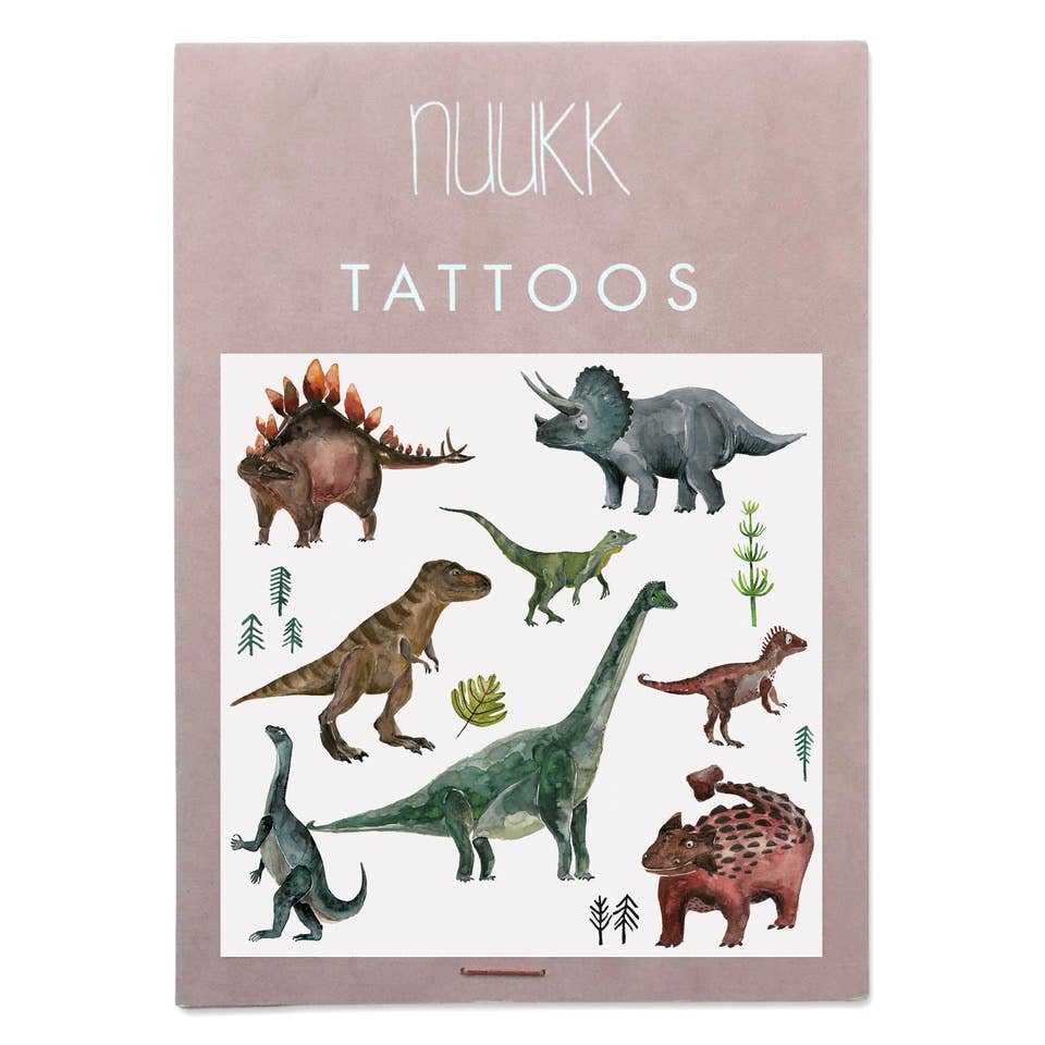 Dinosaur Temporary Tattoo Pack | One Page | Beautifully Artistic | Child Safe | Designed in Germany | made in Austria