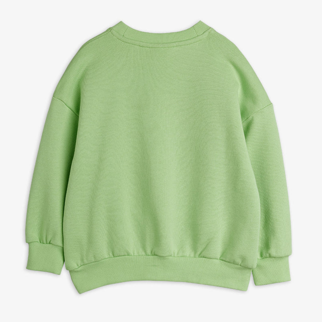 organic cotton Doggie kids sweatshirt | Chenille doggie on front | drop shoulders | roomy casual fit | By Mini Rodini | back of shirt