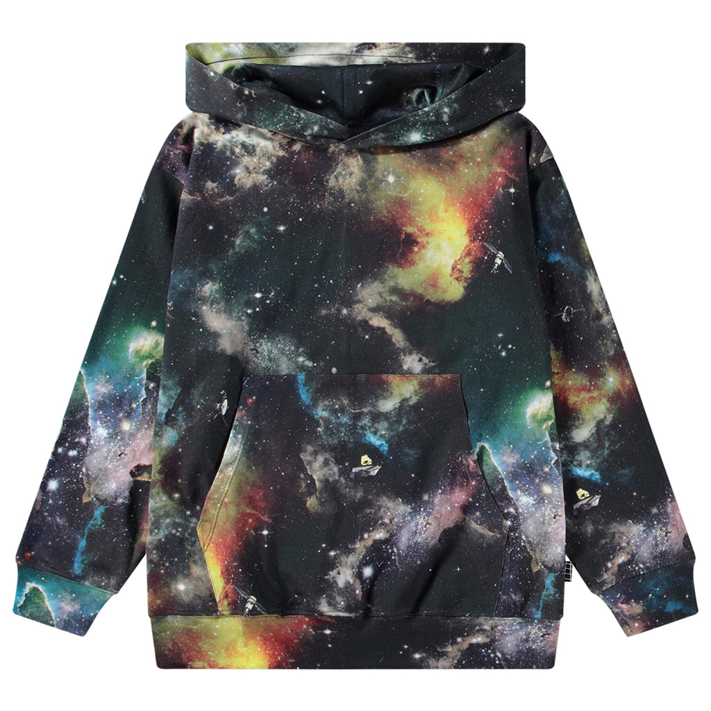 Digital Print Hoodie in Outer Space theme | Organic Cotton | Brushed inside for warmth 