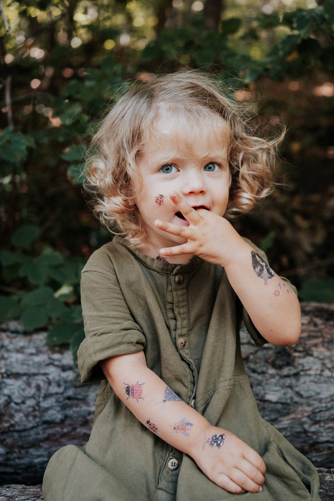Temporary Kids Bug Tattoos | Safe for kids | Works on eggs, candles, etc. | Includes one page  