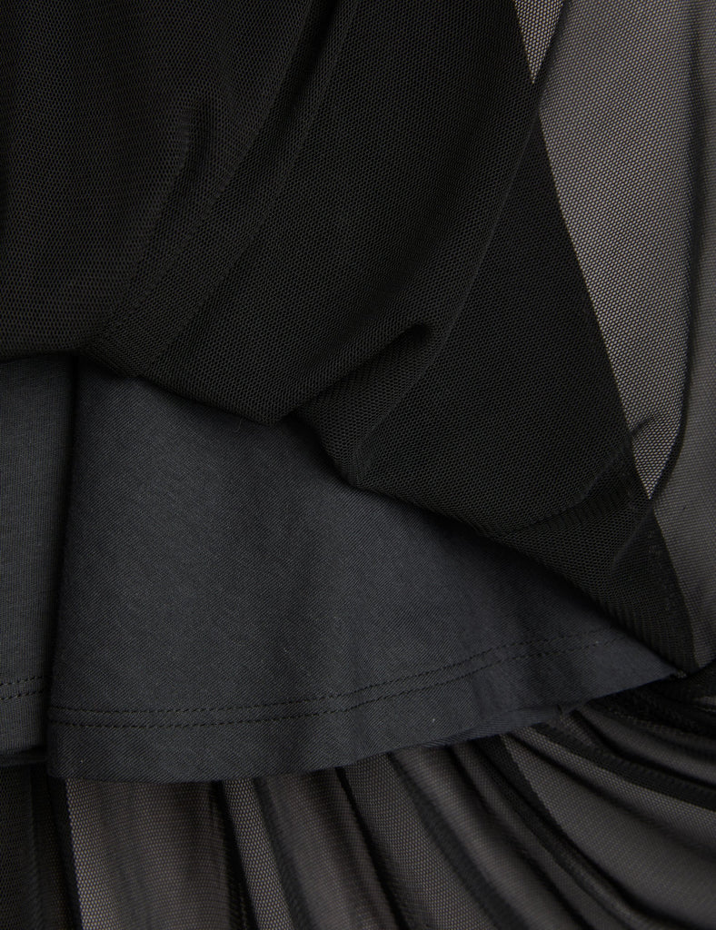 Mini Rodini Bat Flower Black Tulle Skirt | Cotton Underskirt | Calf Length | Elastic Waist
