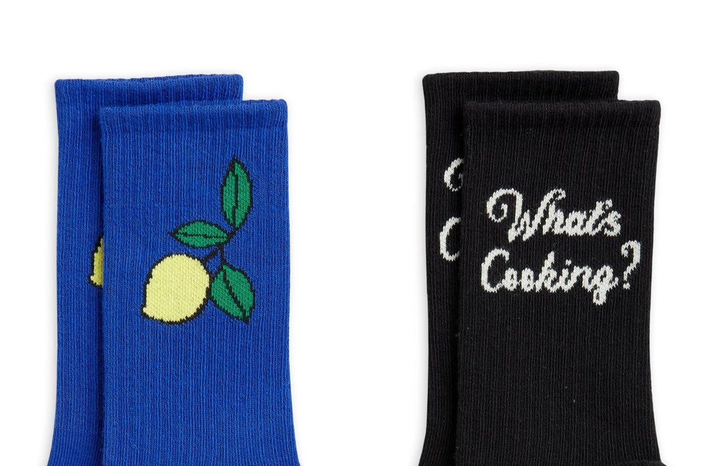 Mini Rodini What's Cooking Kids Sock 2-pack | Lemons/What's Cooking