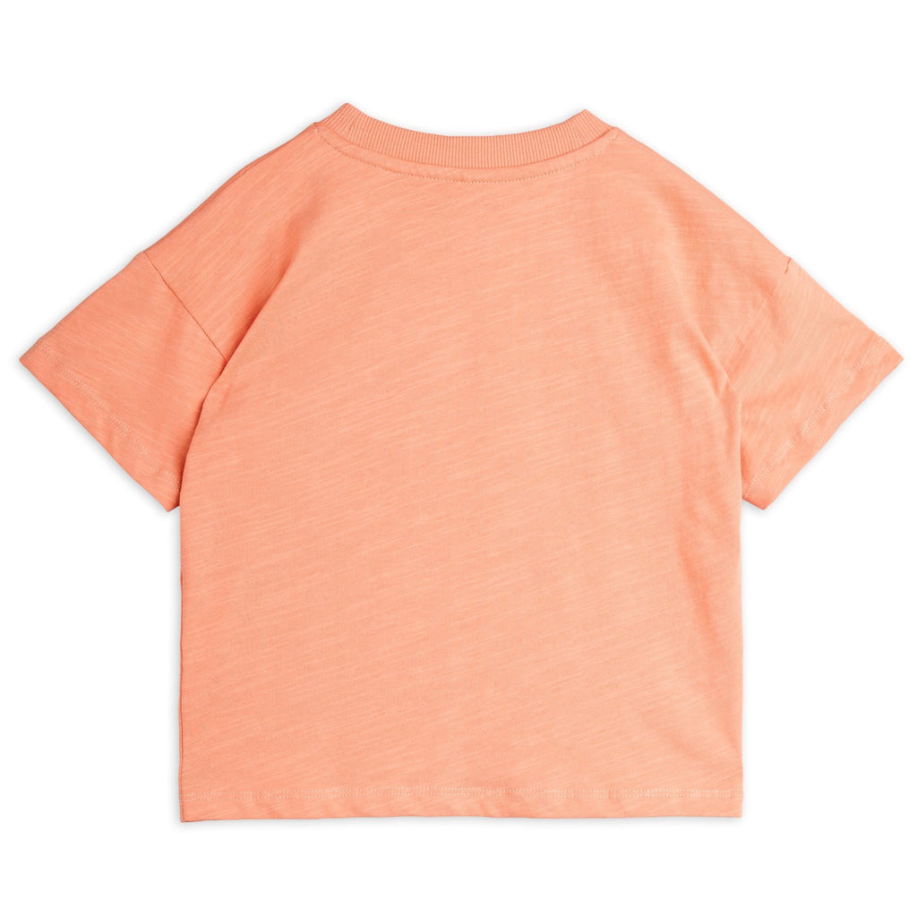 Pink Cotton Tee Shirt with Bear Face on front | short sleeve | open at waist | oversized | drop shoulder | back of shirt