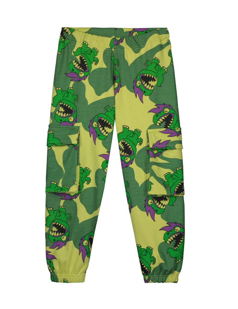 Roar! Dinosaur Sweatpants | Light & Dark Green | Elastic waist & ankle | Sizes 2 thru 8