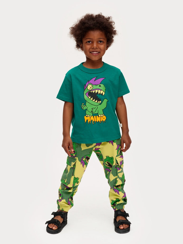 Roar! Dinosaur Short Sleeve Tee | Dark Green | Sizes 2 thru 8 - lifestyle pic