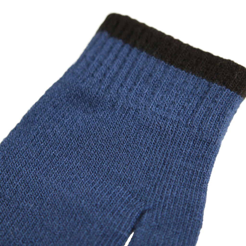 Liightweight mittens for 0-3 years. 2 shades of blue. Nylon. Ribbed at wrist to help stay on.  