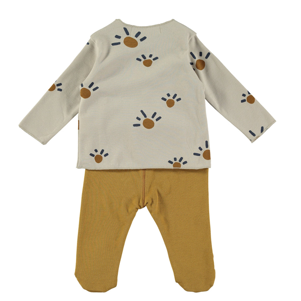 Babyclic Infant Jacket & Pant Outfit | Organic Cotton | Kimono Wrap Close | Footed Pant | High Quality - back view