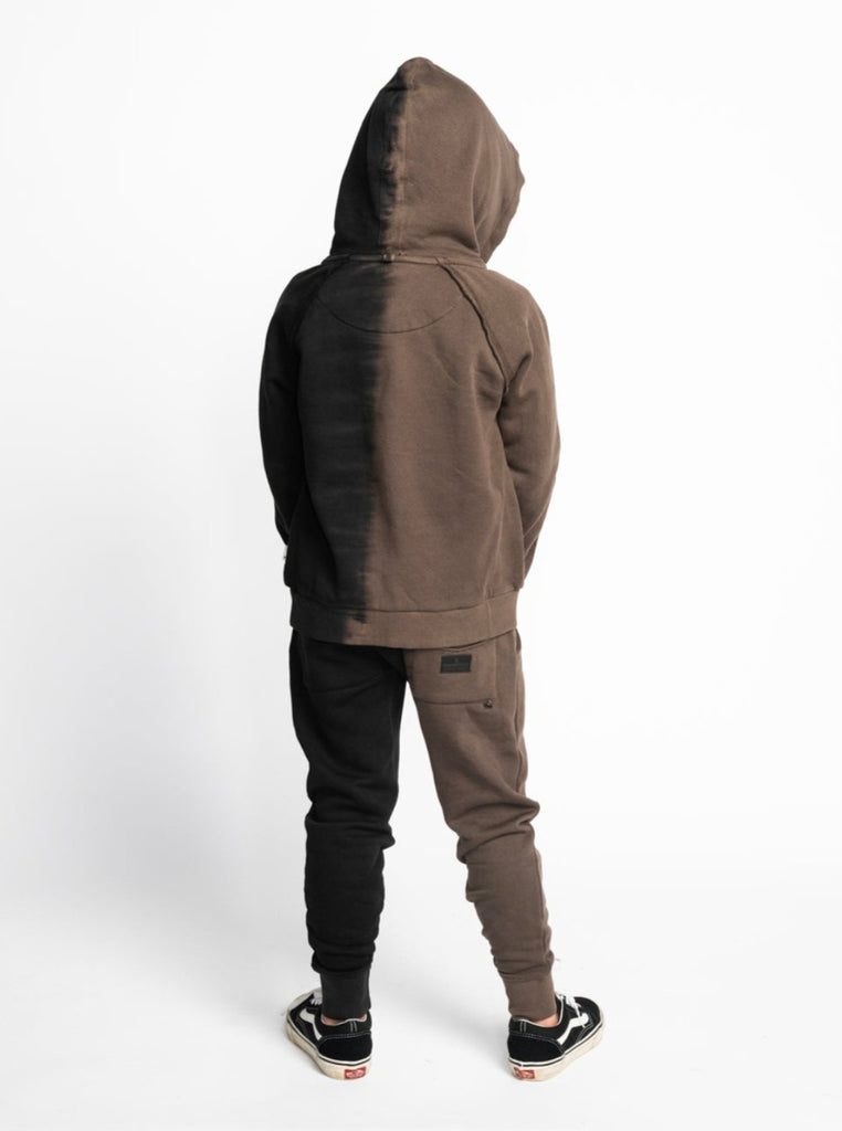 Munster Time to Ride Brown/Black hoodie | Zipup front | Banded wrists & waist | thumbholes | 