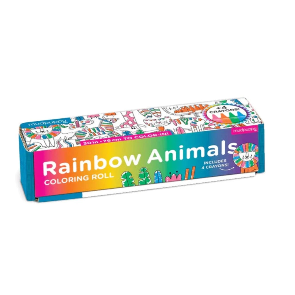 Mini Coloring Roll for Kids | Pull the paper from the box as you color it | great for travel | comes with 4 crayons | loads of jungle animals