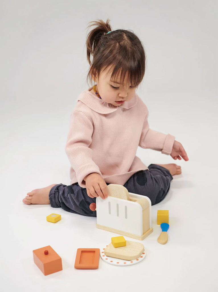 Rise & Shine Wooden Toaster Play Set | Ages 3+ | Completely Child safe |