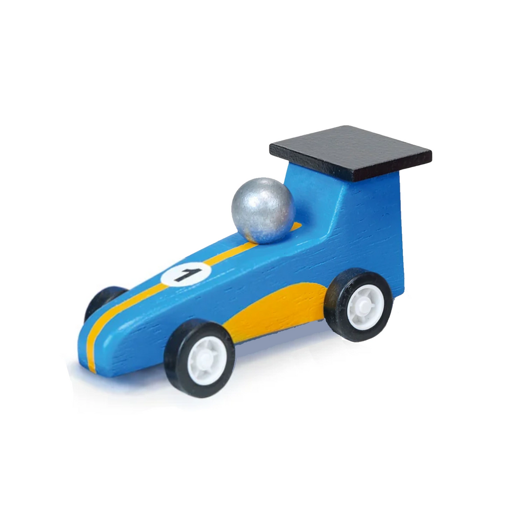Wood Pullback Racer Car | Sold Separately | Blue Car| For Ages 3+