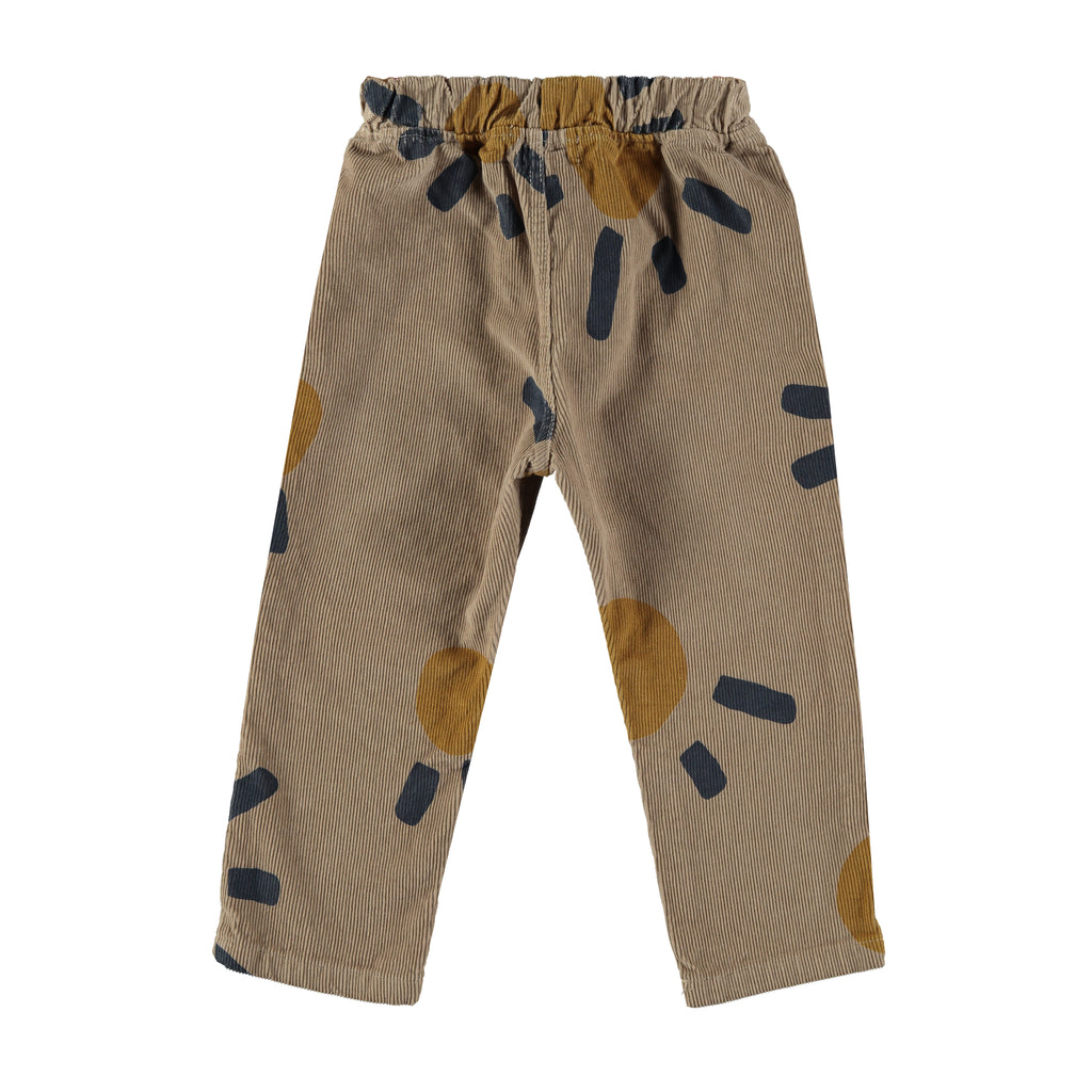 Corduroy  Sun Print Pant for Kids | Elastic Pull-on | Open at ankle - back of pant