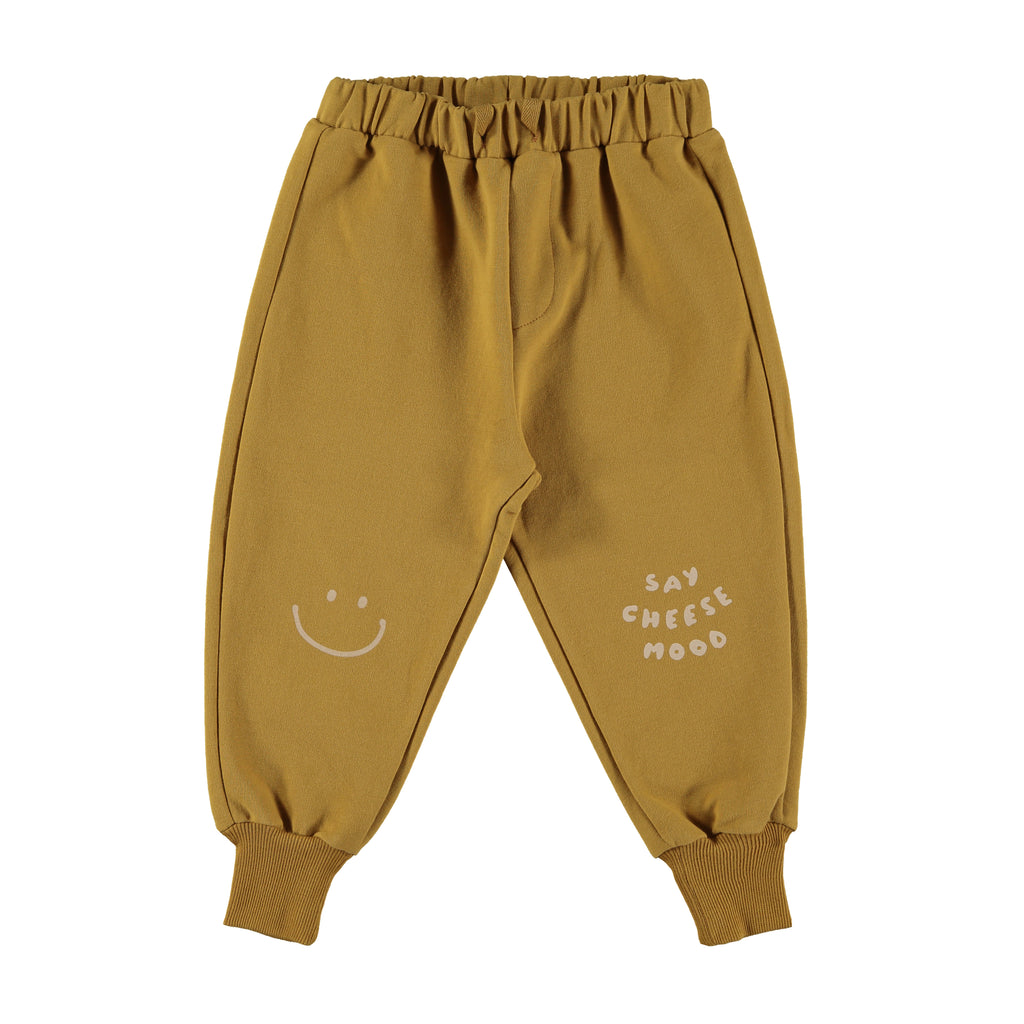 Babyclic Organic Cotton Pant in Curry color | Elastic waist | Ribbed at ankle 