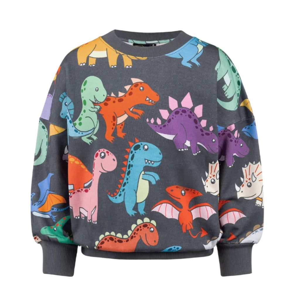 Dinosaur Print Summer Sweatshirt by Rock Your Baby | cotton | ribbed neck, wrist, waist 