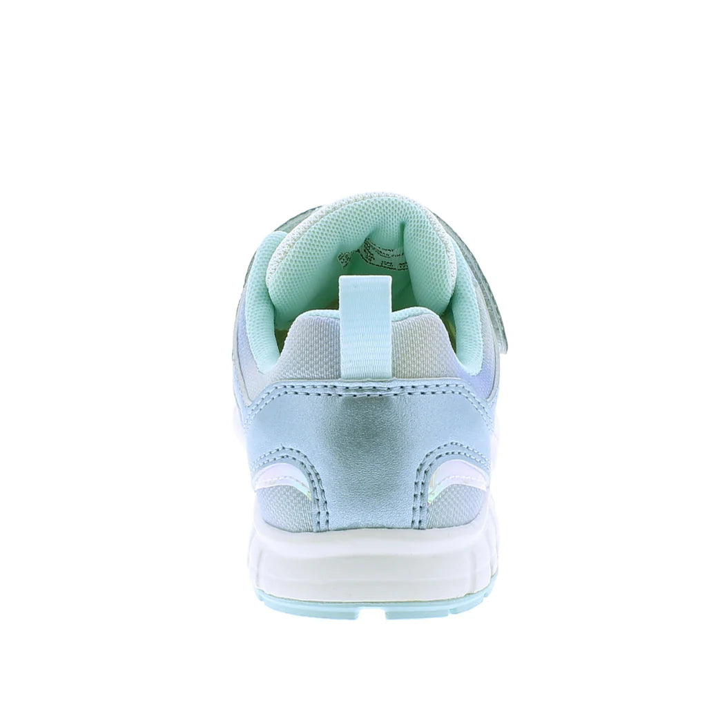 Tsukihoshi  Ice Blue RAINBOW style kids Sneakers | Velcro Close | Elastic Laces | Built for Comfort | Machine Washable | Pedorthist Friendly | No-mark Sole