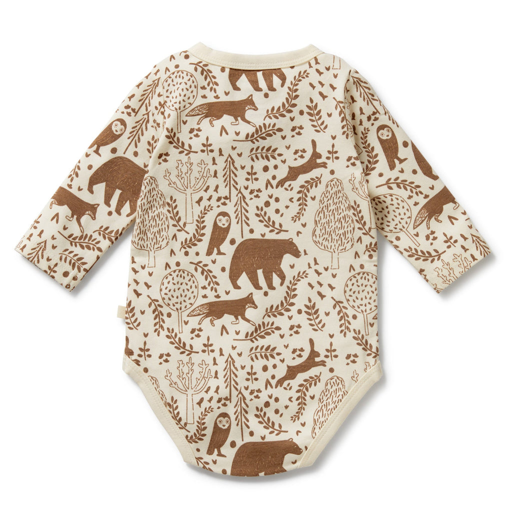 Winter Forest long sleeve infant onesie | long sleeves | back