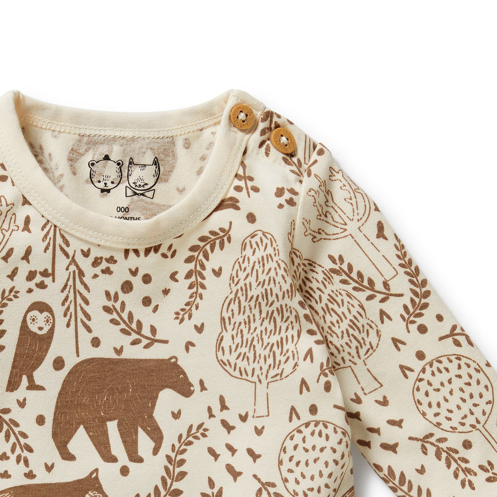 Winter Forest long sleeve infant onesie | long sleeves | 
