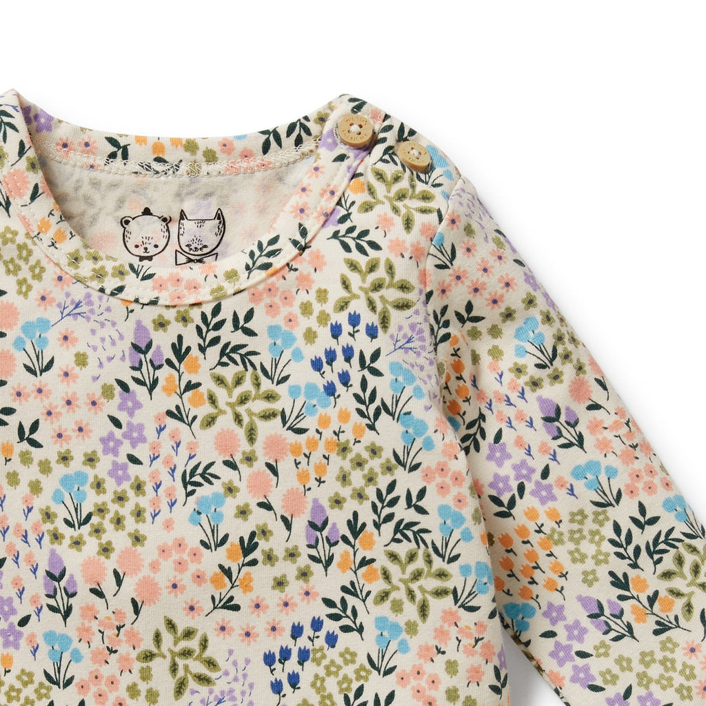 Floral organic cotton onesie 