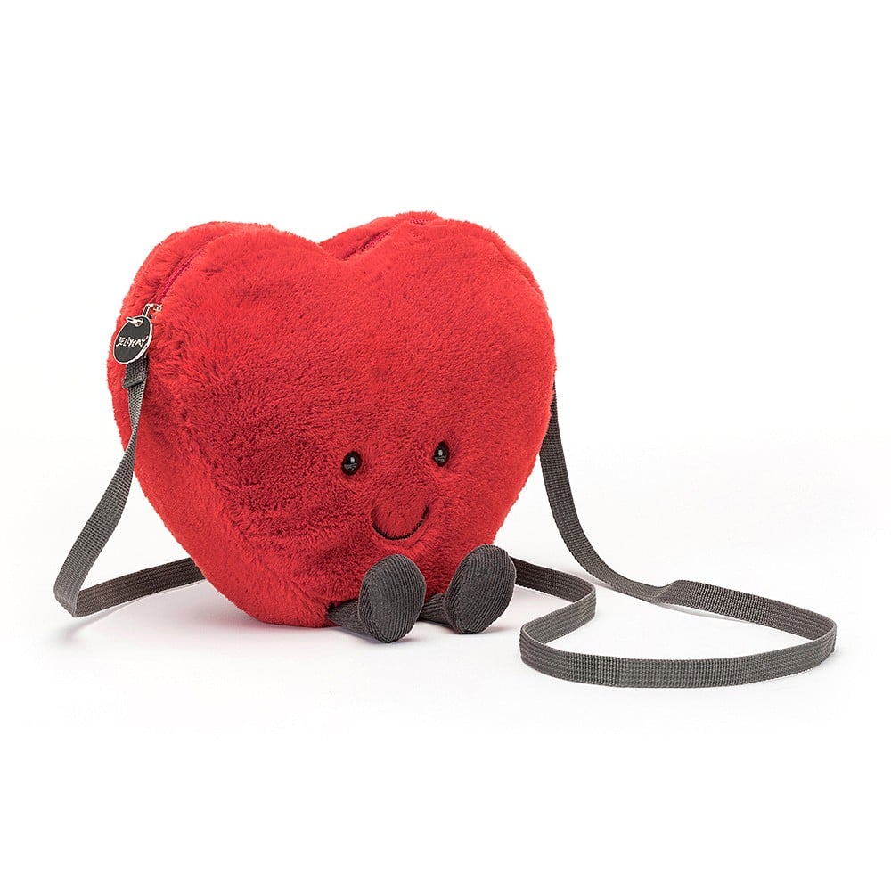 Jellycat Soft Amuseable Heart Purse | 46" long strap | Ages 3 and up