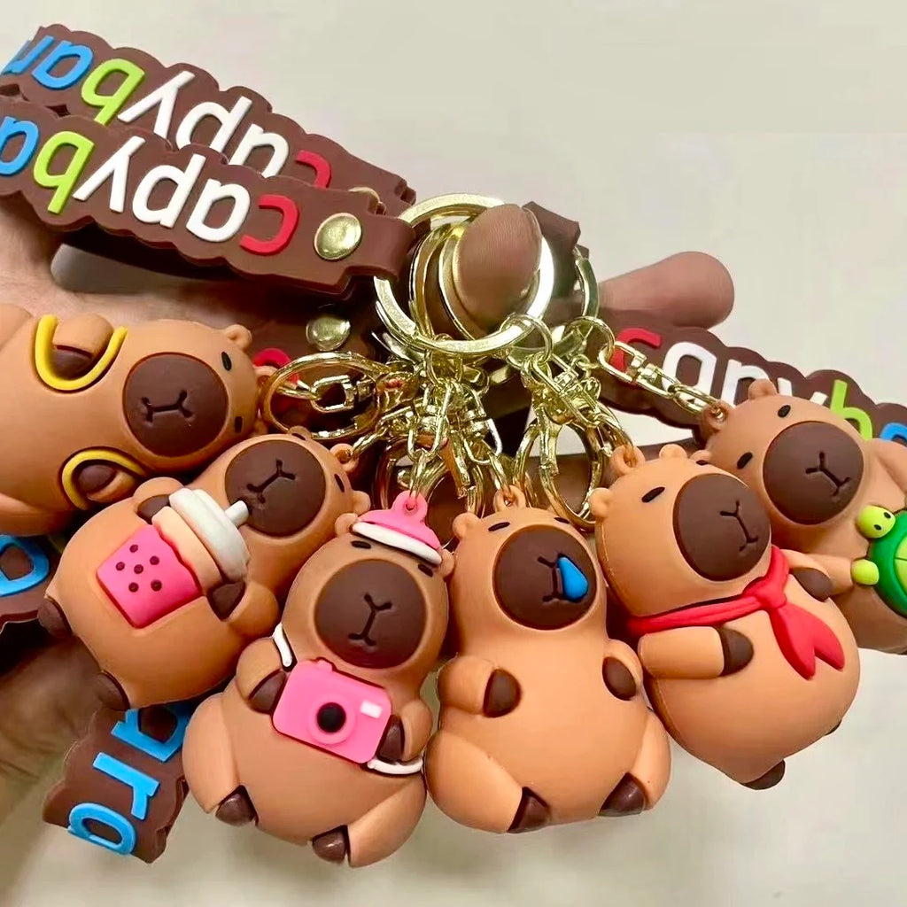 6 unique styles of capybara keychains/ bag charms
