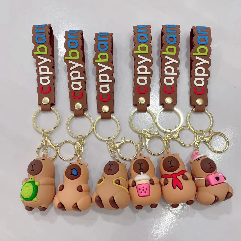 6 unique styles of capybara keychains/ bag charms