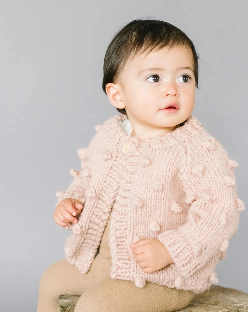 Blueberry Hill Blush Pink Popcorn Hand Made Sweater | Sizes 2-6 yrs