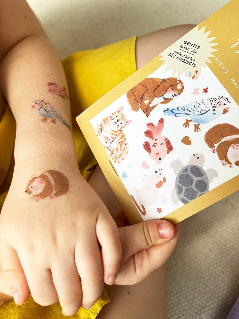 Assorted animals temporary tattoos | One sheet | kid friendly & safe - example