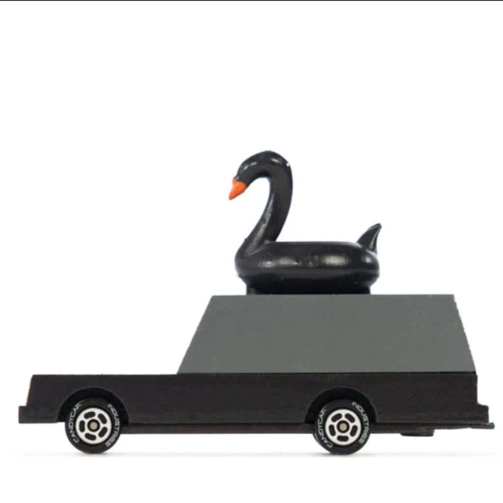 Candylab Black Swan Wagon | solid beechwood |  3.5" x 2.5" | Ages 3+