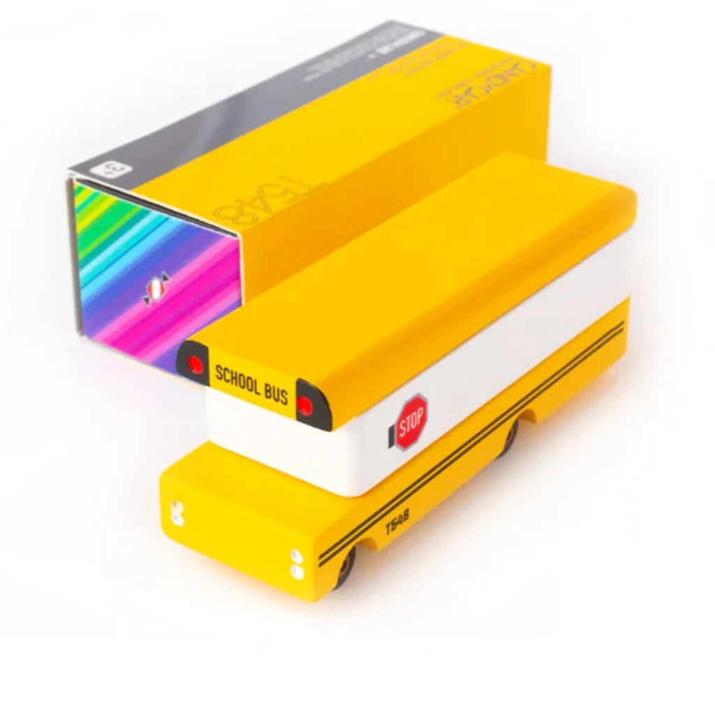 Candylab School Bus | 5" x 2" | Made from Beechwood | Ages 3+